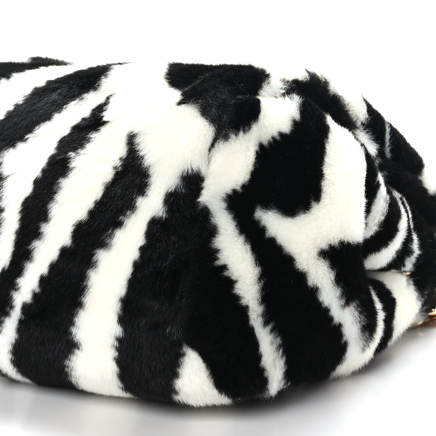 Dolce & Gabbana Faux Fur Zebra Print Miss Sicily Satchel Black White 8 of 8