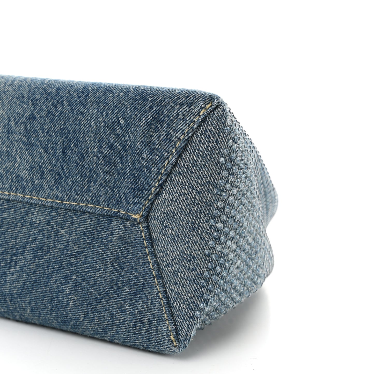Denim Crystal Mini The Sack Bag Light Blue