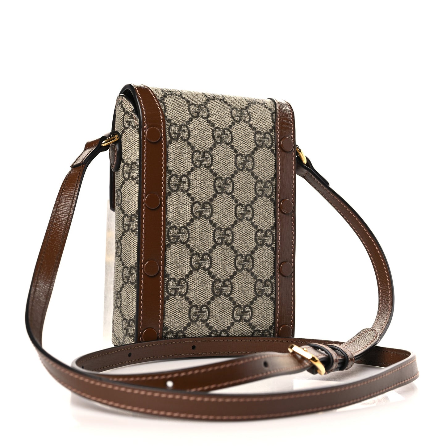 GG Supreme Monogram Mini Horsebit 1955 Crossbody Bag Beige Brown Sugar