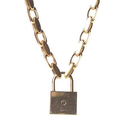 Christian Dior Metal Lucky Locket Choker Necklace Aged Gold 5 of 6