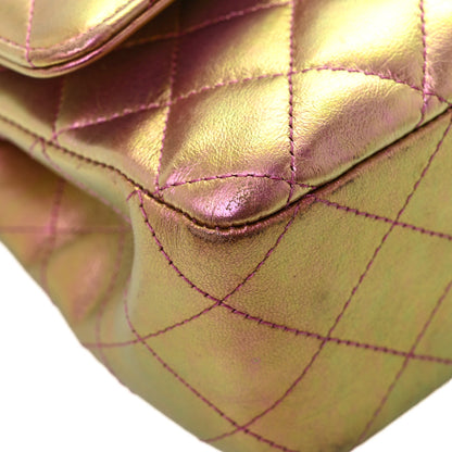 Chanel Iridescent Lambskin Quilted Medium Double Flap Purple 13 of 14