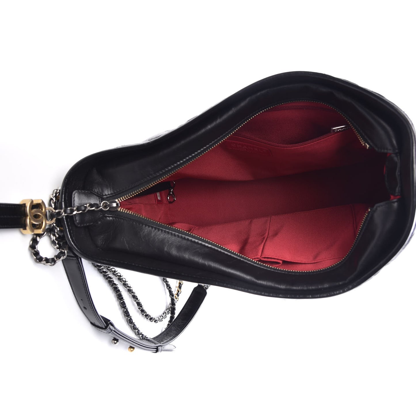 Aged Calfskin Quilted Large Gabrielle Hobo Black