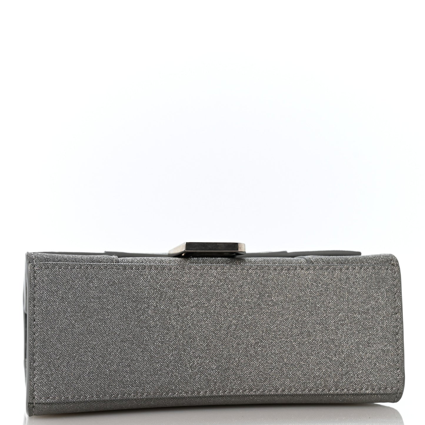 Glitter Fabric Hourglass Top Handle Bag XS Grey
