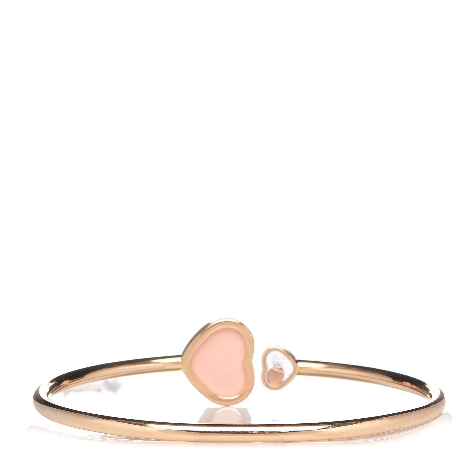 Chopard 18K Rose Gold Diamond Pink Stone Happy Hearts Bracelet 3 of 6
