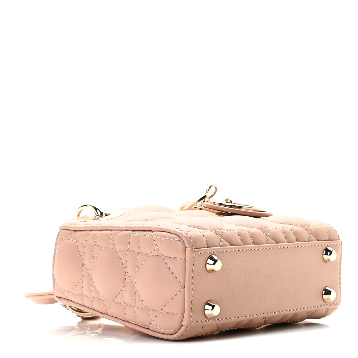 Lambskin Cannage Micro Lady Dior Rose De Vents