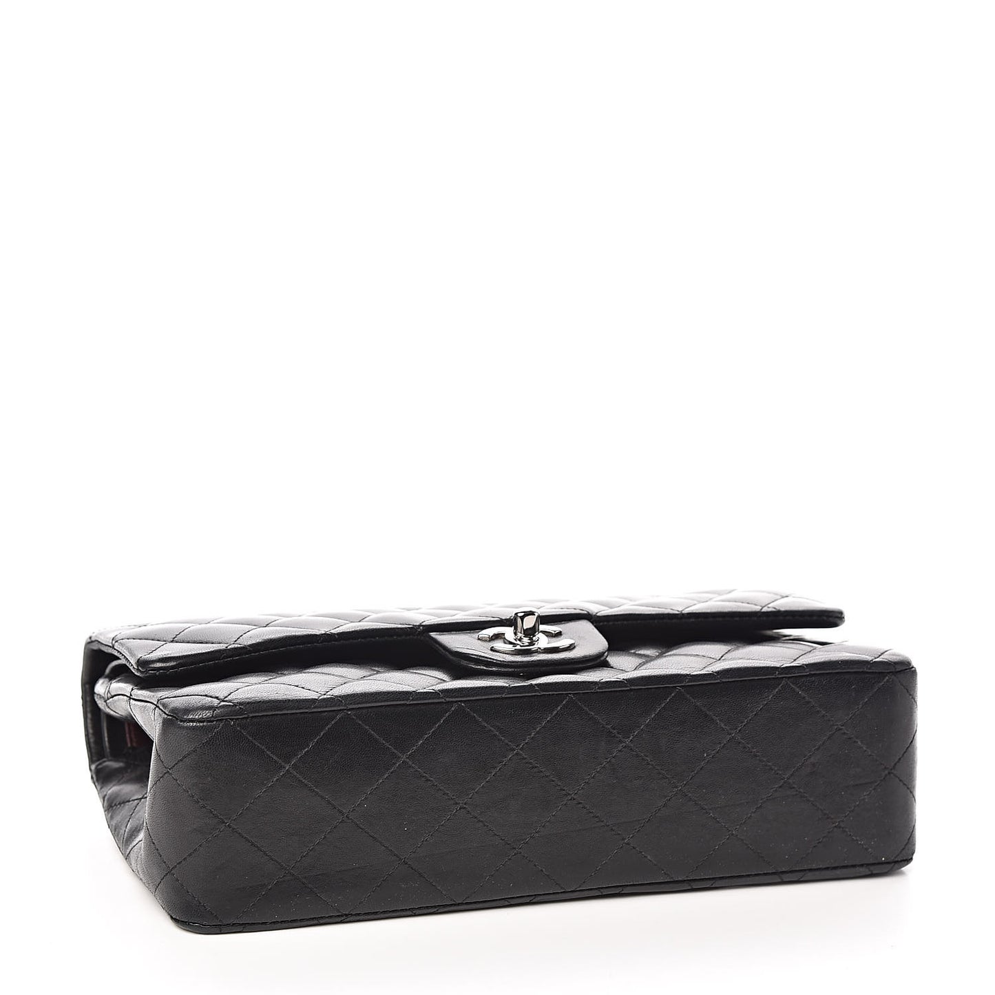 Lambskin Quilted Medium Double Flap Black