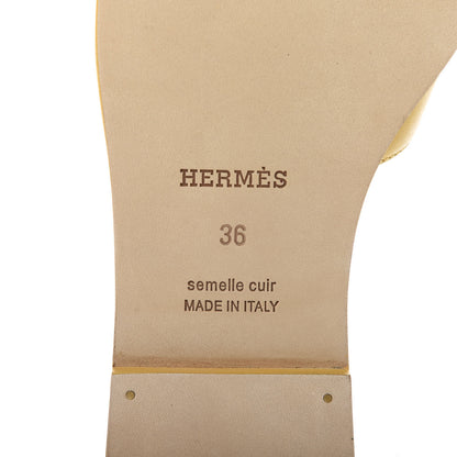 Hermes Calfskin Oran Sandals 36 Jaune Citron 8 of 11