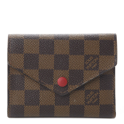 Louis Vuitton Damier Ebene Victorine Wallet Red 2 of 8