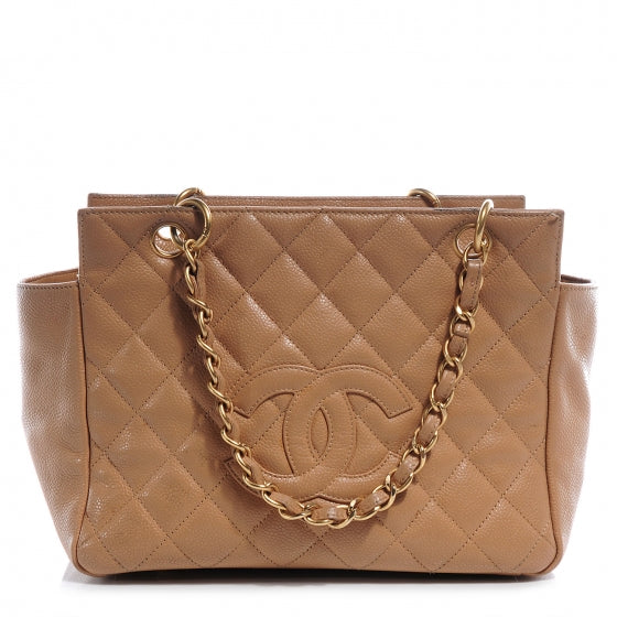 Chanel Caviar Quilted Petit Timeless Tote PTT Beige 1 of 14