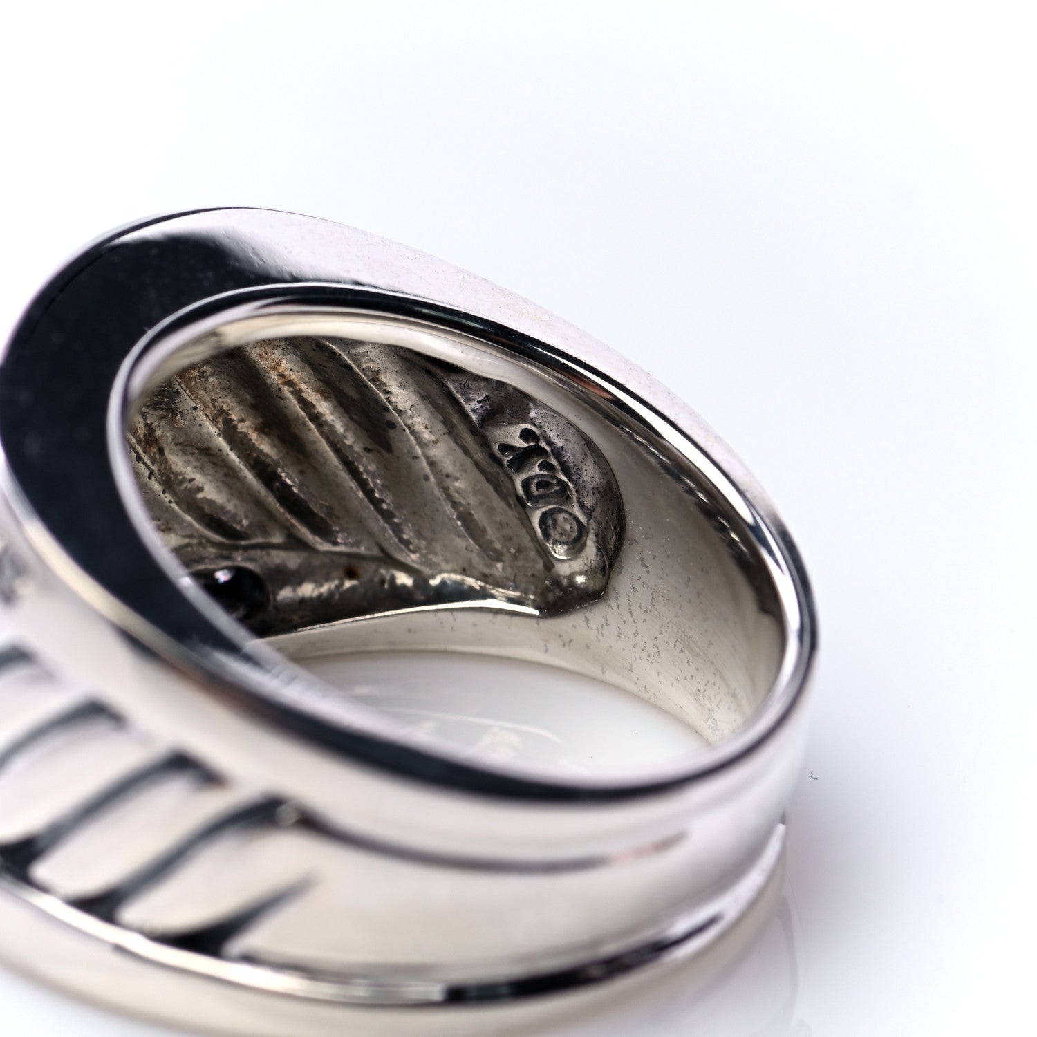 David Yurman Sterling Silver Diamond Cable Cigar Band Ring 56 7.5 5 of 6