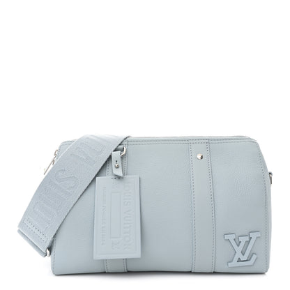 Louis Vuitton Grained Calfskin Aerogram City Keepall Cloud Blue 1 of 10
