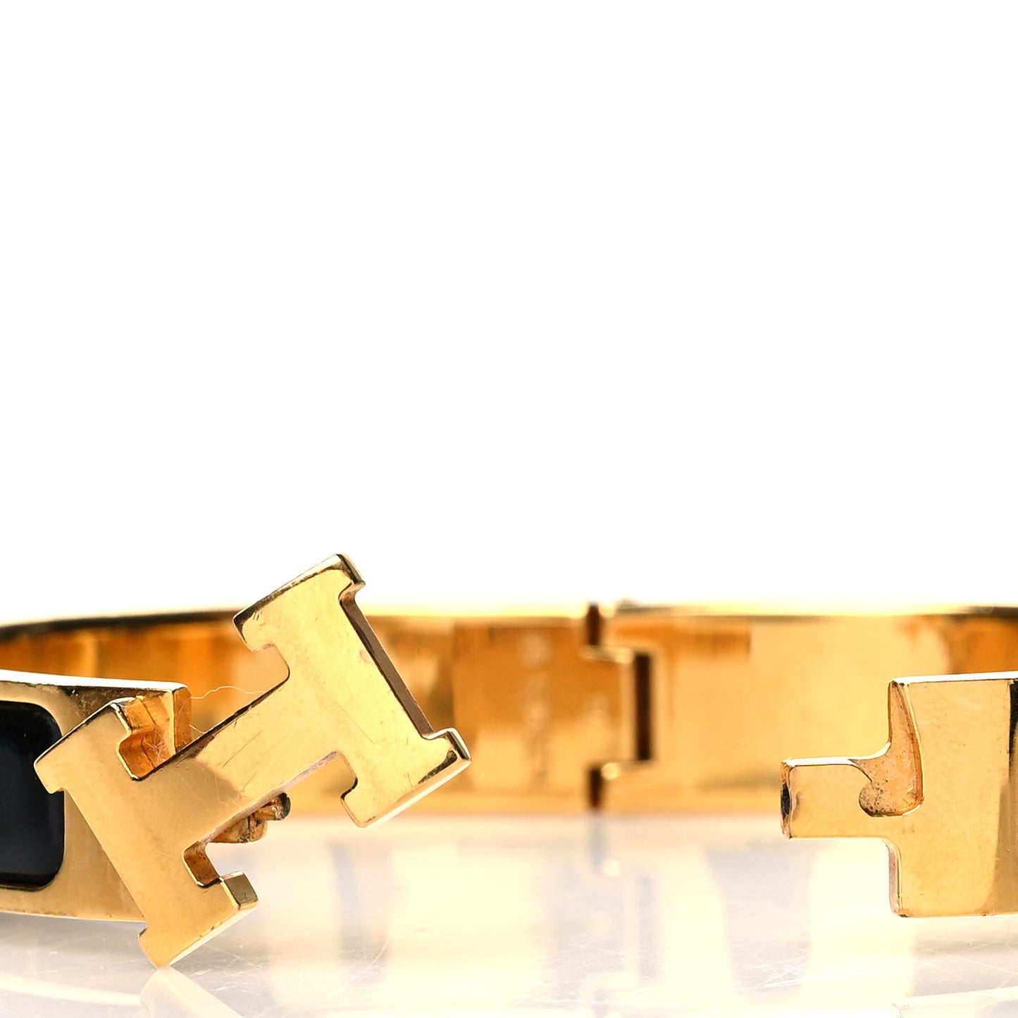 Enamel Narrow Clic Clac H Bracelet PM Black