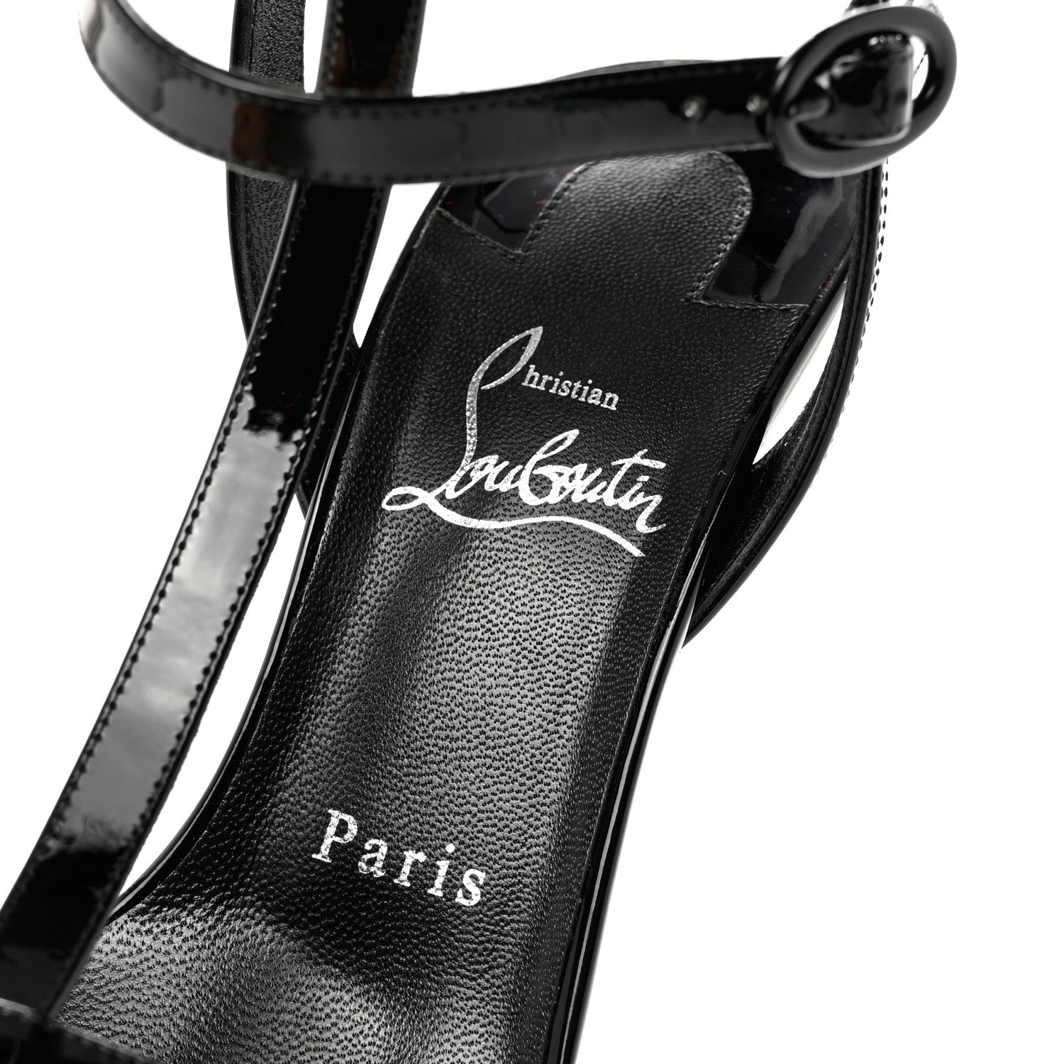Christian Louboutin Patent Mara 100 Sandals 38.5 Black 7 of 8