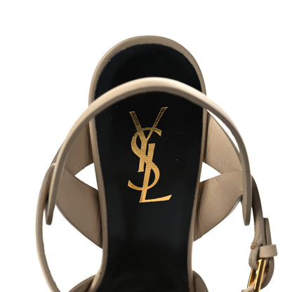 Saint Laurent Calfskin Tribute 75 Platform Sandals 41 Nude Powder 8 of 12