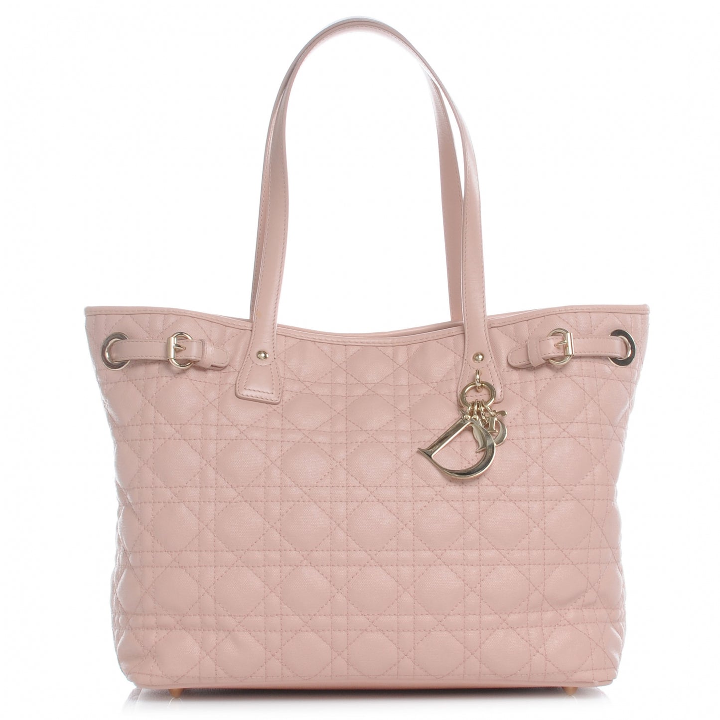 Coated Canvas Cannage Medium Panarea Tote Light Pink