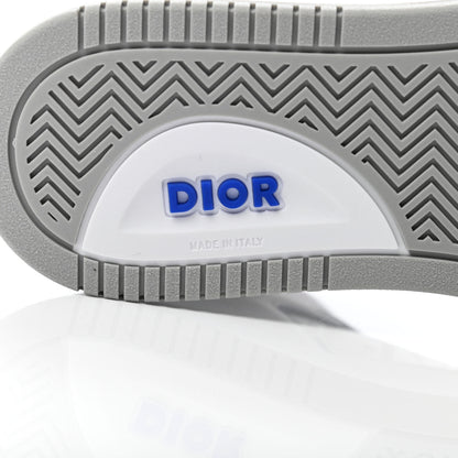 Christian Dior Smooth Calfskin Oblique Galaxy Perforated Mens B27 Mid Top Sneakers 43 White Blue 5 of 6