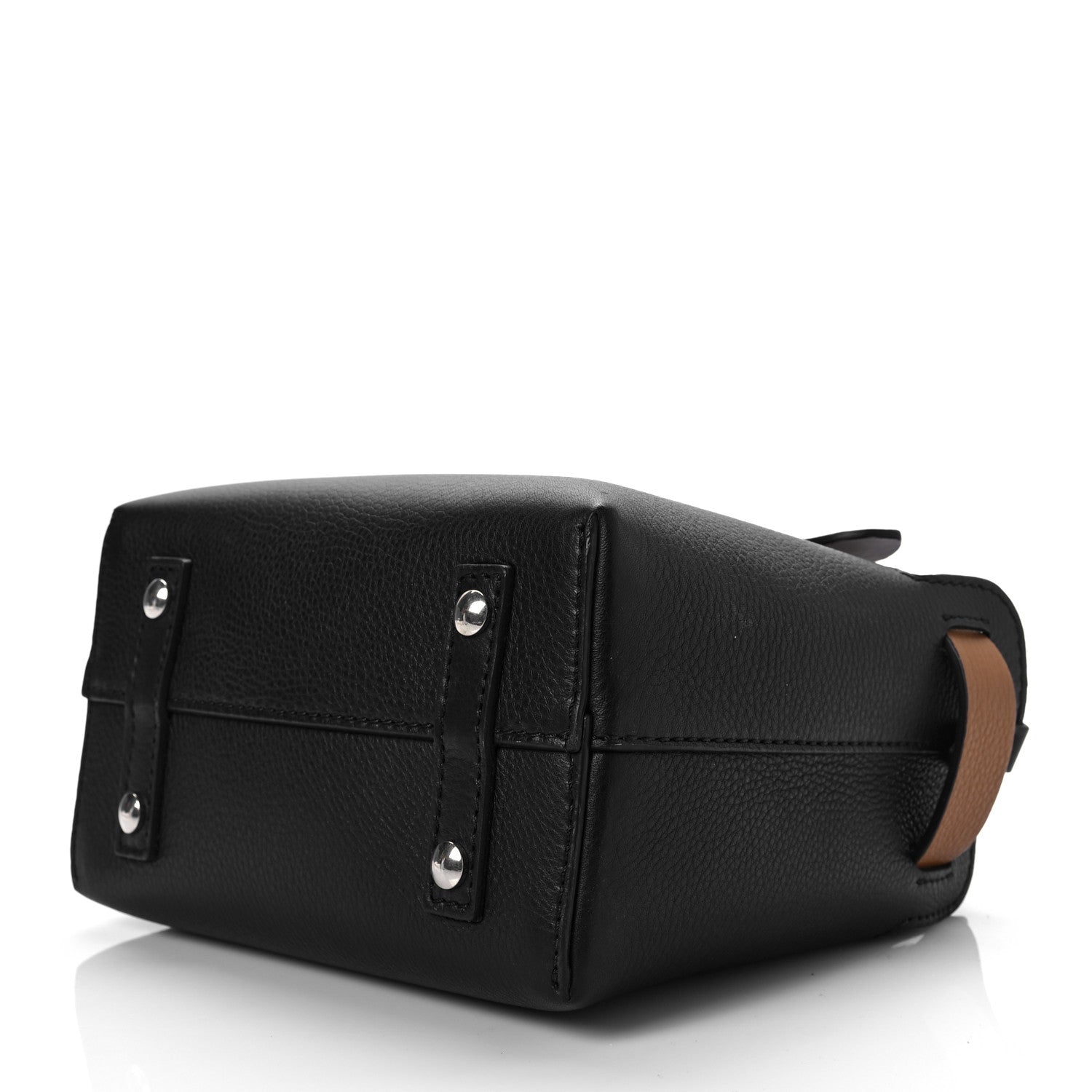 Burberry Grainy Calfskin Triple Stud Mini Belt Bag Black Tan 7 of 7