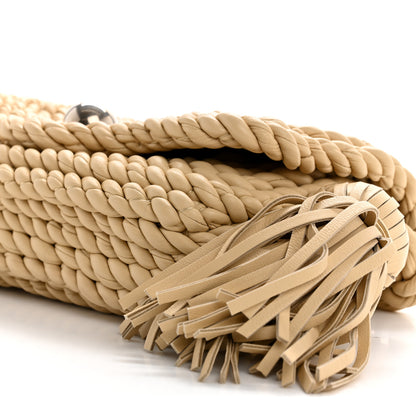 Bottega Veneta Lambskin Torchon Tasseled Twisted Shoulder Bag Porridge 9 of 11