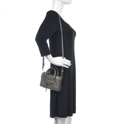 Balenciaga Chevre Gold Metallic Edge Hardware Nano City Gris Acier 2 of 10