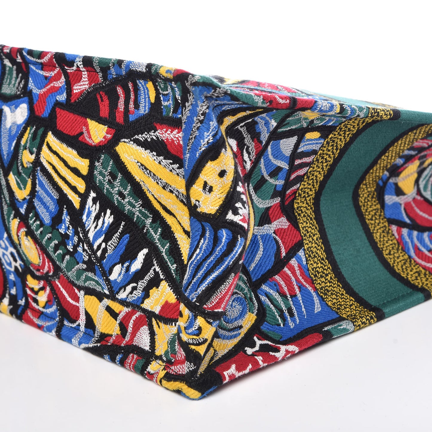 Canvas Embroidered Butterfly Book Tote Black Multicolor