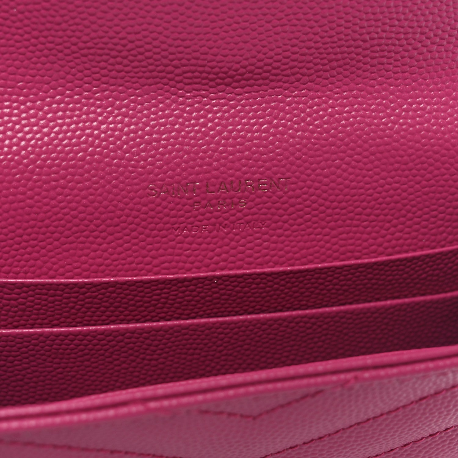 Saint Laurent Grain De Poudre Matelasse Chevron Small Monogram Envelope Wallet Bubblegum 6 of 7