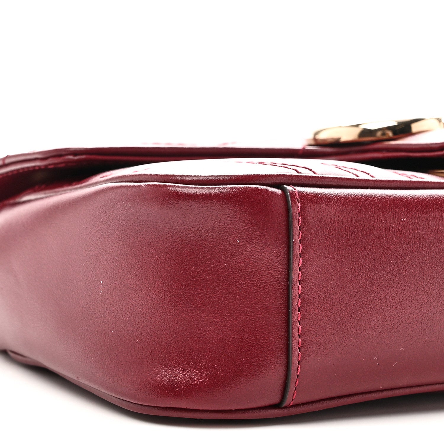 Gucci Calfskin Matelasse Mini GG Marmont Shoulder Bag Rosso Ancora 9 of 11