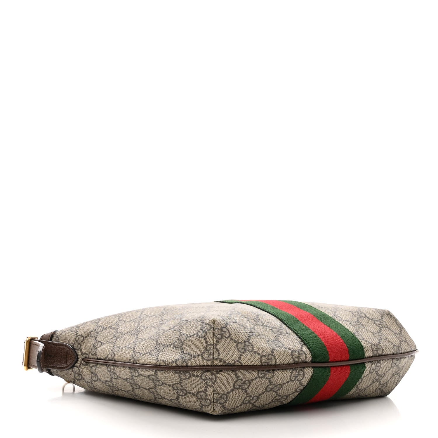 Gucci GG Supreme Monogram Textured Dollar Calfskin Web Small Ophidia Half Moon Hobo Beige Ebony New Acero 4 of 11