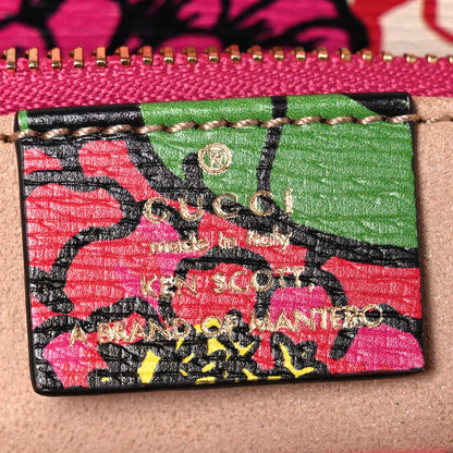 Gucci X KEN SCOTT Textured Calfskin Pomponica Print Horsebit 1955 Shoulder Bag Multicolor Fuxia Pompom 6 of 10