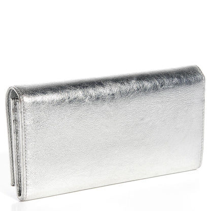 Saint Laurent Metallic Leather Belle De Jour Wallet Moon 3 of 6