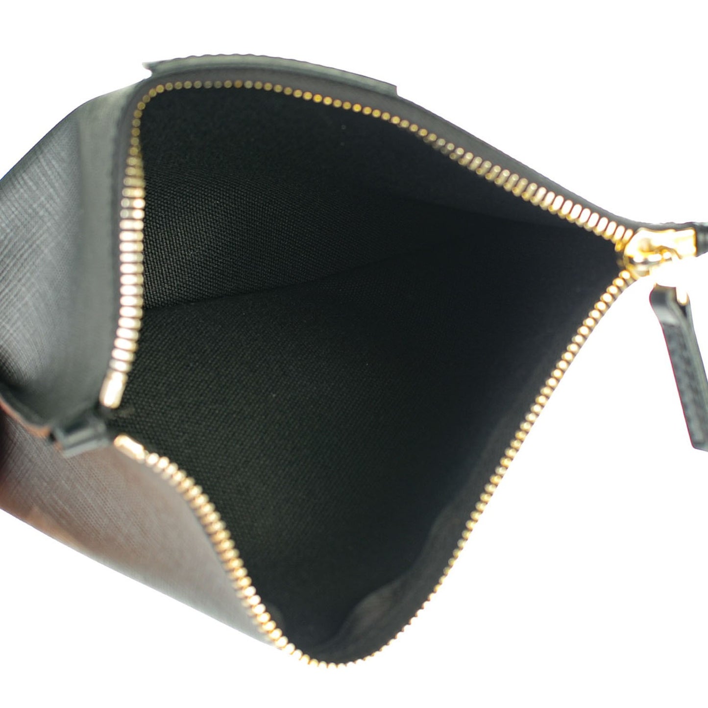 Textured Coated Canvas Rottweiler Print Small Cosmetic Pouch Black