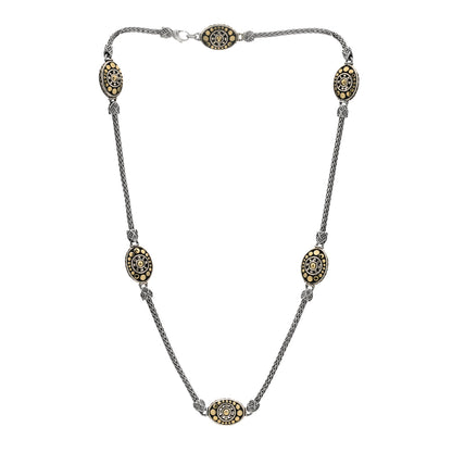 John Hardy Sterling Silver 18K Yellow Gold Jaisalmer Dot Oval Station Sautoir Necklace 2 of 3