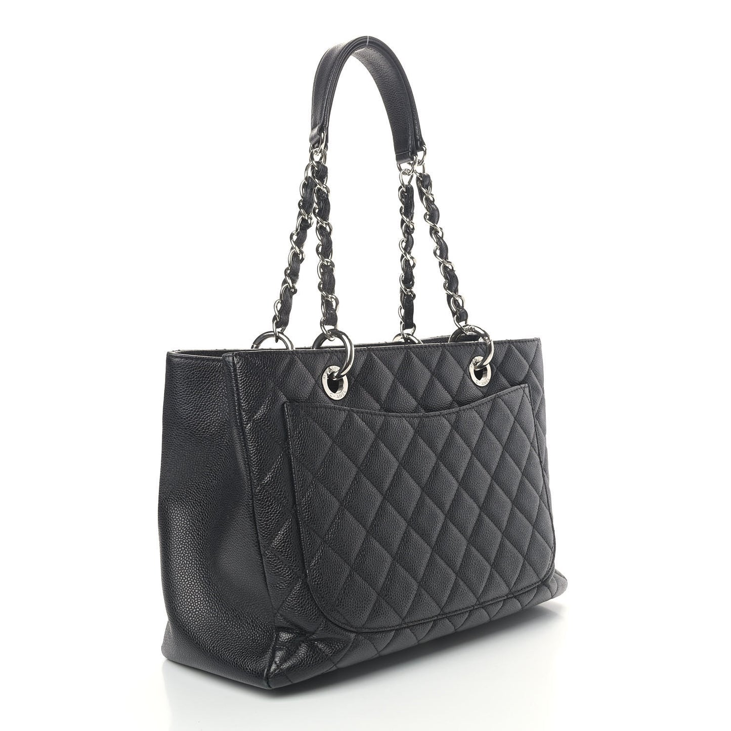 Caviar Quilted Grand Shopping Tote GST Black