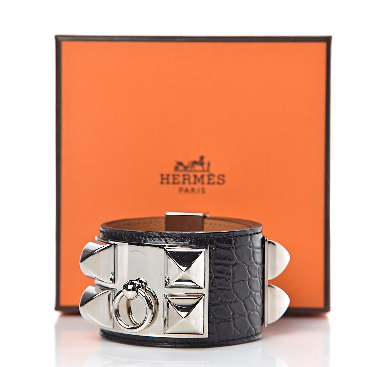 Shiny Alligator Collier de Chien CDC Bracelet S Black