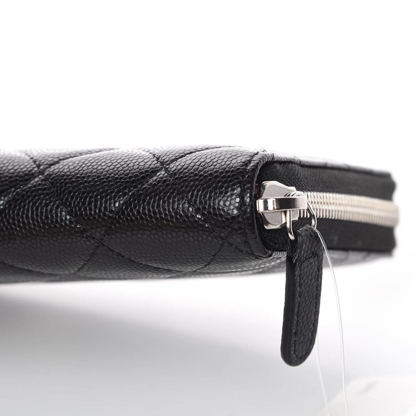 Caviar Quilted Large Zip Around Organizer Wallet Black