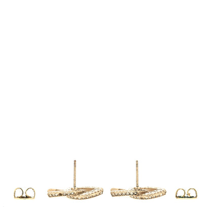 Chanel Crystal Timeless CC Earrings Gold 3 of 4