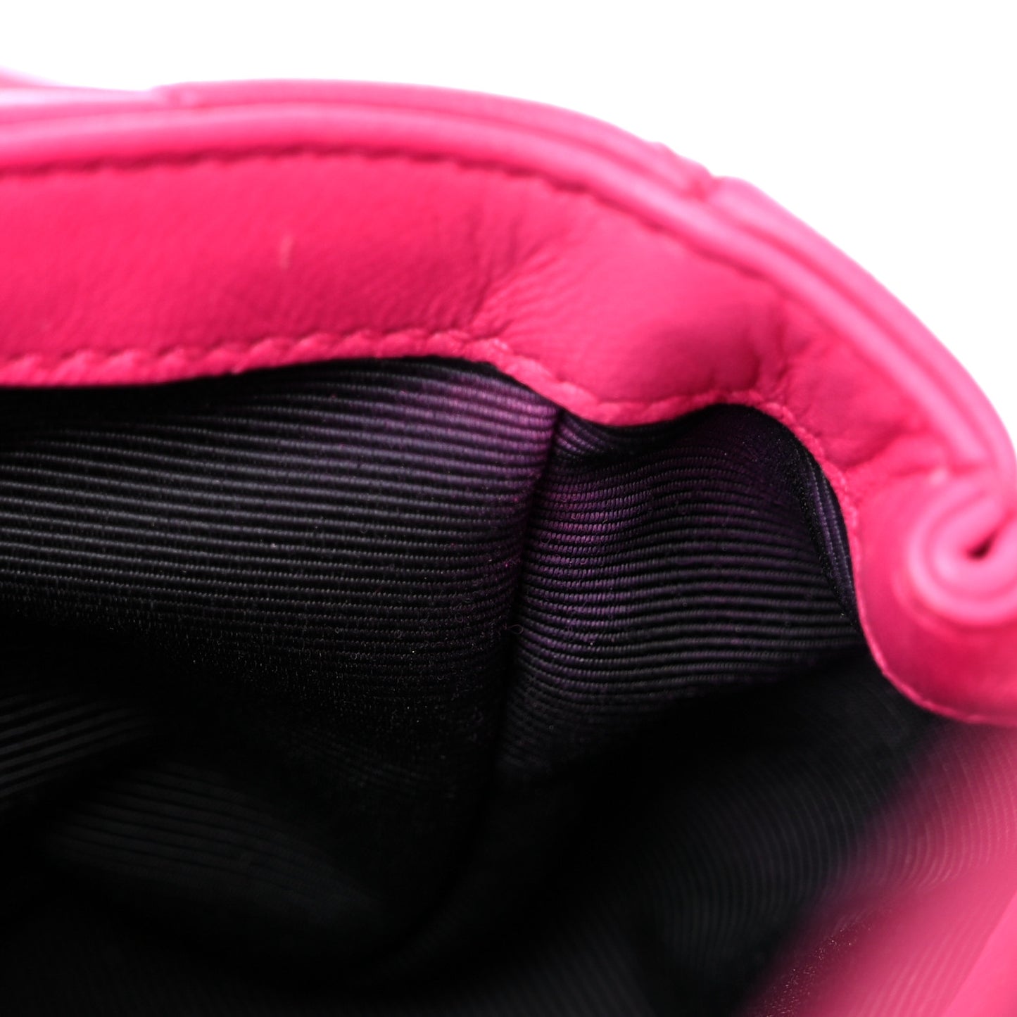 Calfskin Matelasse Chevron Classic Monogram Baby Chain Bag Fuchsia