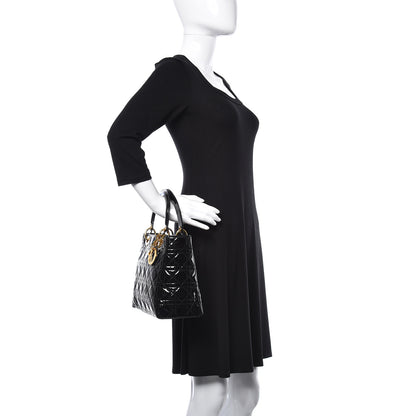 Christian Dior Patent Cannage Medium Lady Dior Black 2 of 18