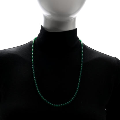 David Yurman Sterling Silver Green Onyx 5mm Spiritual Beads Necklace 2 of 4