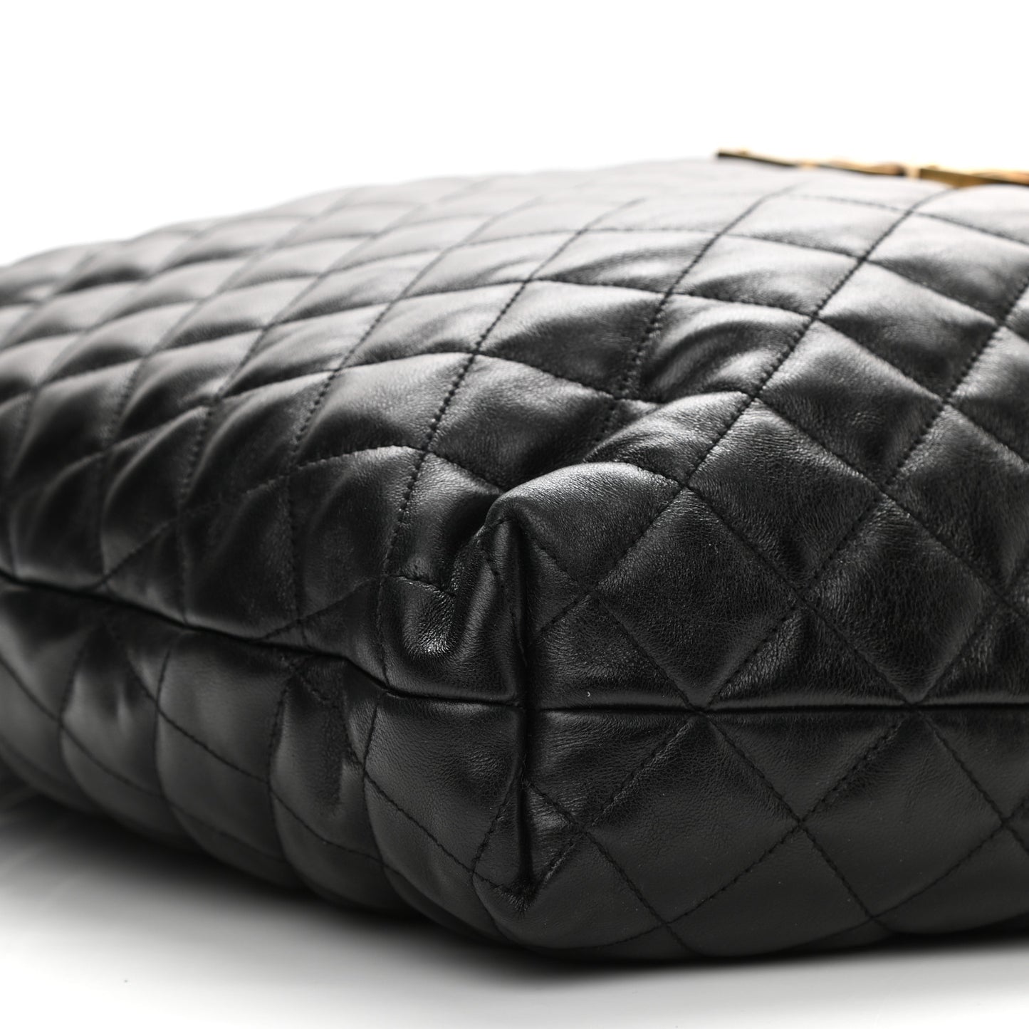 Lambskin Quilted Maxi Icare Shopping Tote Black