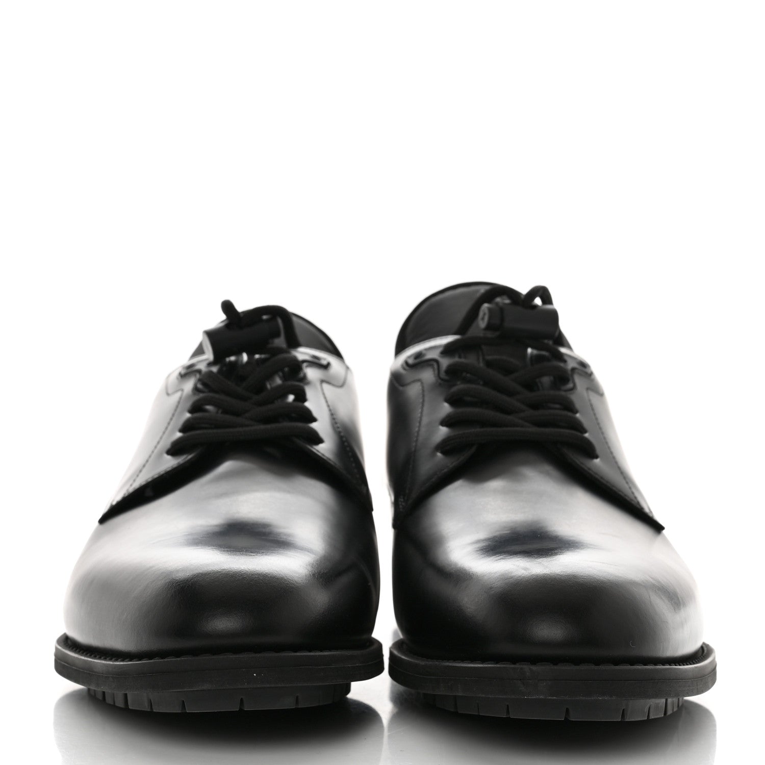 Louis Vuitton Calfskin Mens Formal Derby Shoes 7 Black 2 of 8