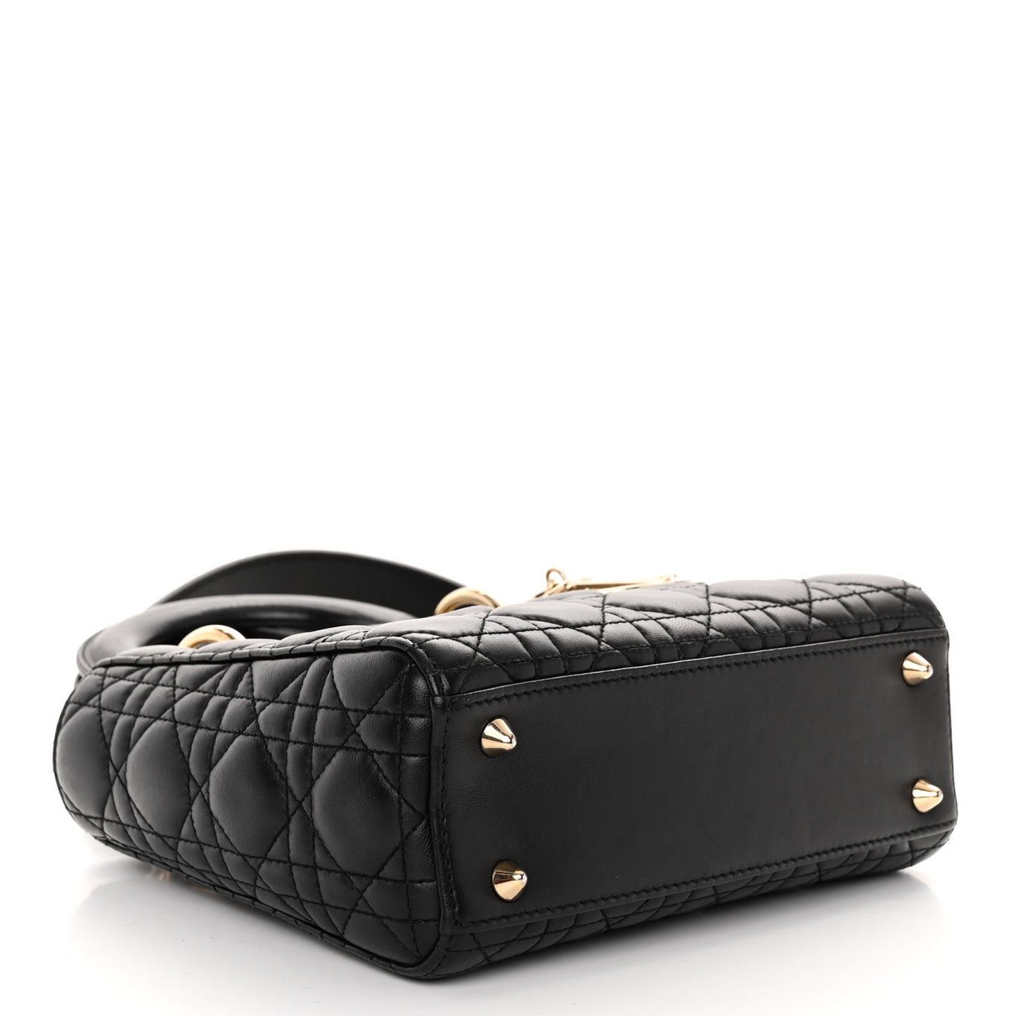 CHRISTIAN DIOR Lambskin Cannage Small My ABCDior Lady Dior Black
