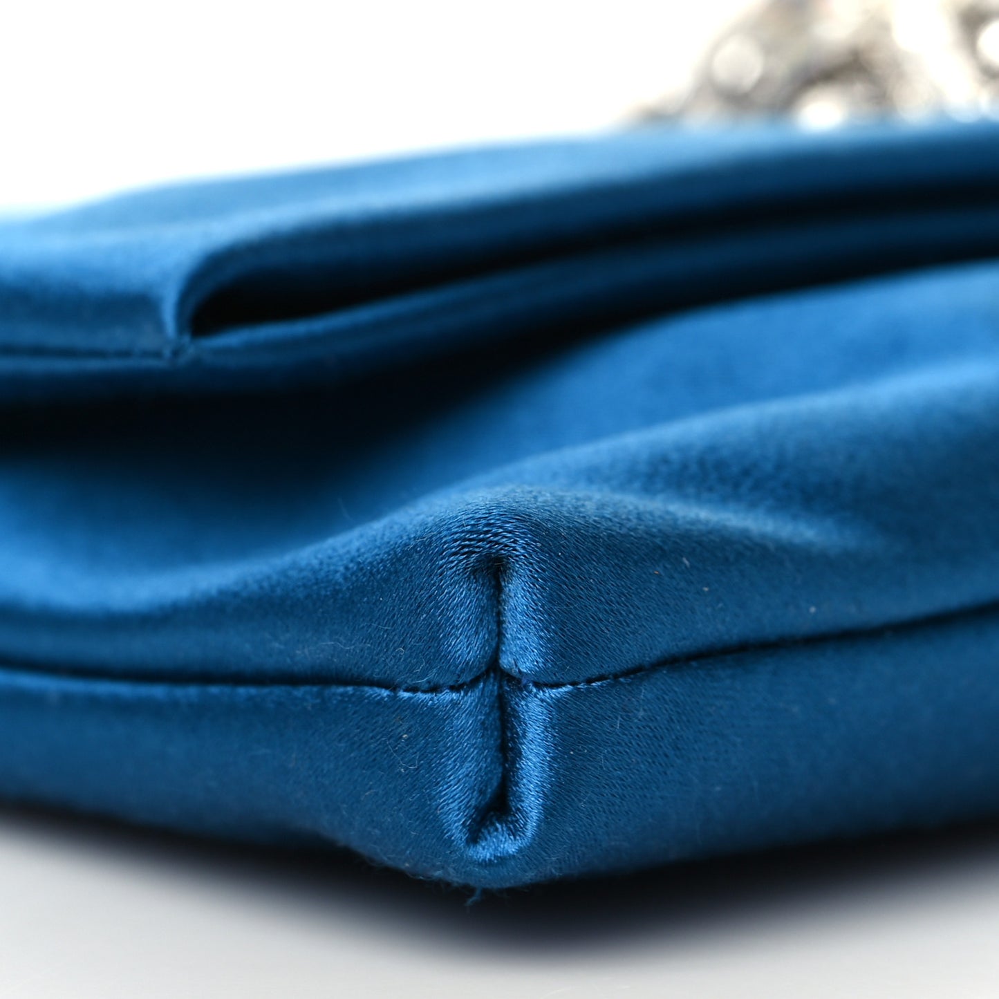 Satin Crystal Titania Clutch Blue