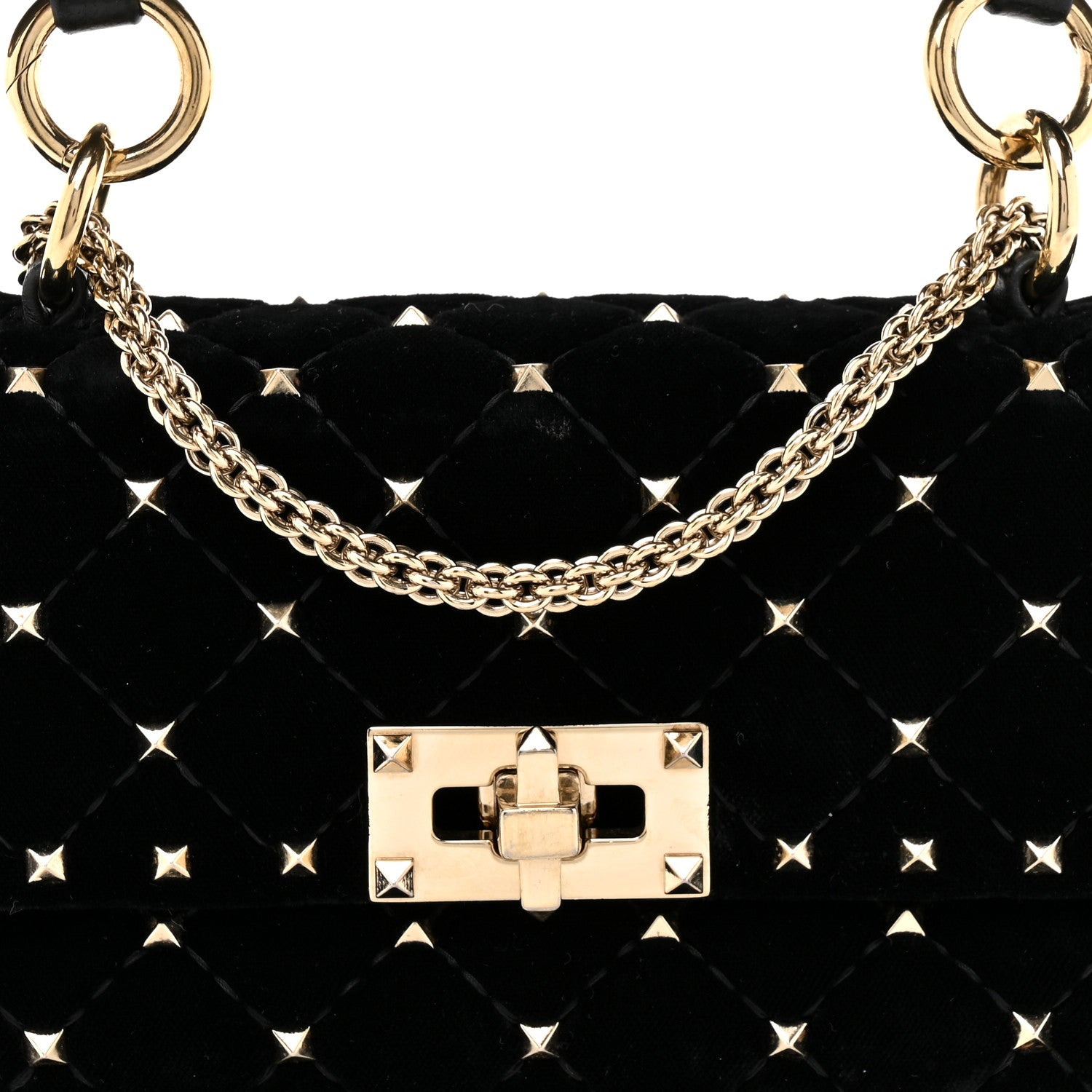 Valentino Garavani Velvet Small Rockstud Spike Shoulder Bag Black 6 of 11