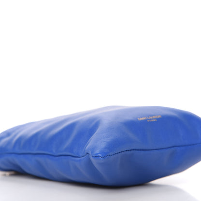Saint Laurent Lambskin Paris Drawstring Pouch Bleu Majorelle 6 of 11