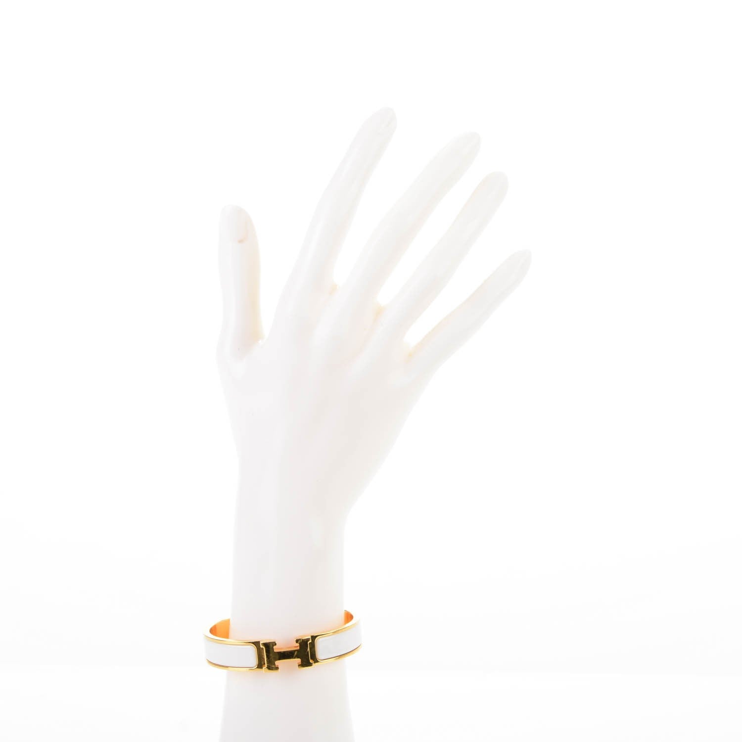 Hermes Enamel Narrow Clic Clac H Bracelet PM White 2 of 4