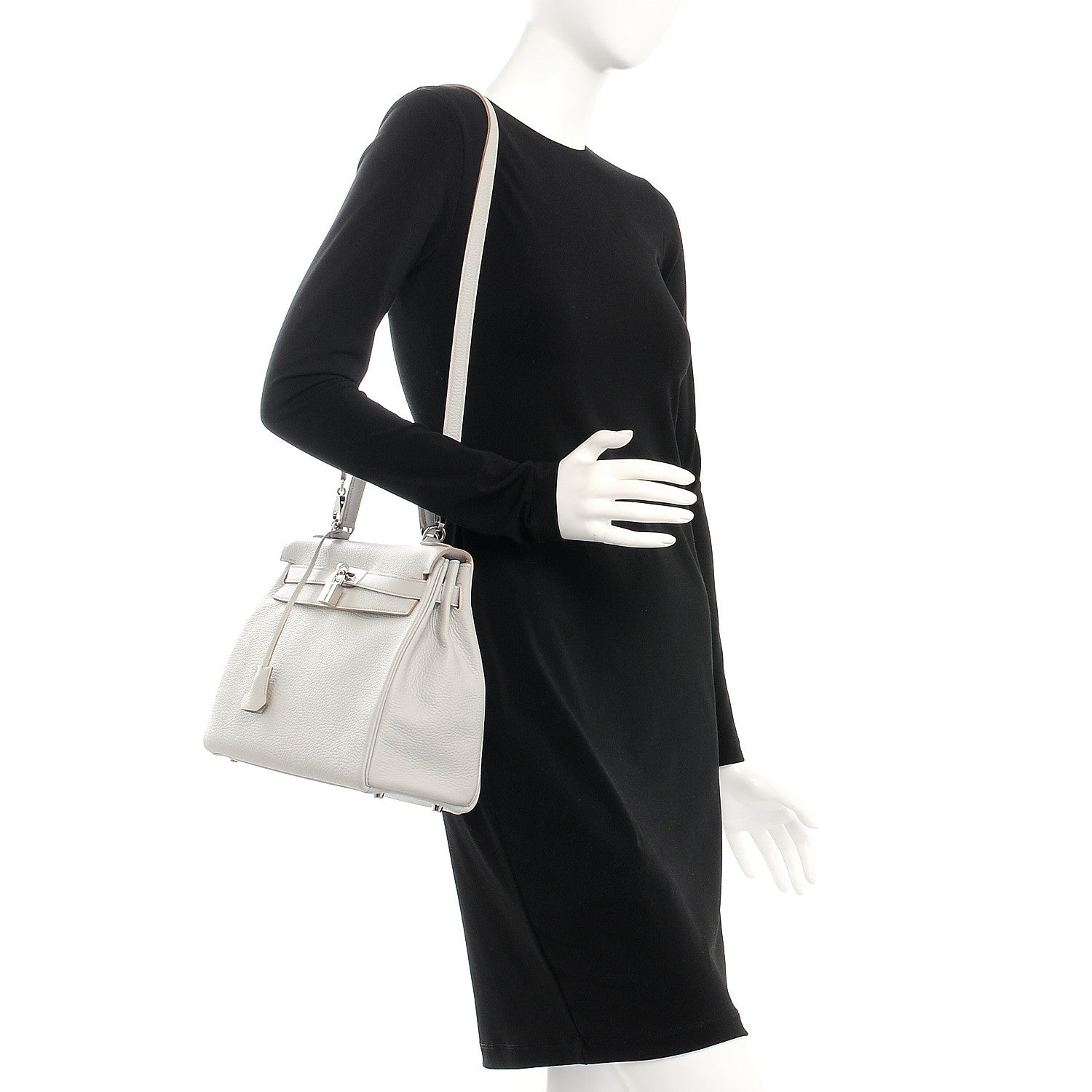 Hermes Taurillon Clemence Kelly Retourne 32 Gris Perle 2 of 33
