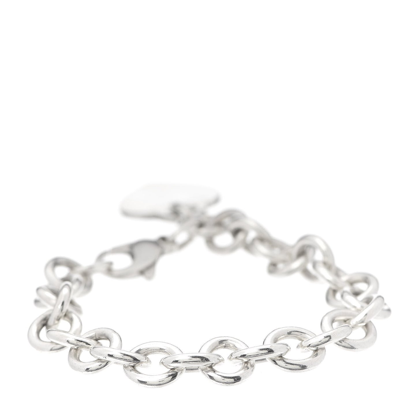 Sterling Silver Heart Tag Charm Bracelet