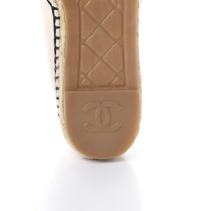 Chanel Fabric Biarritz CC Espadrilles 38 Beige Black 7 of 10