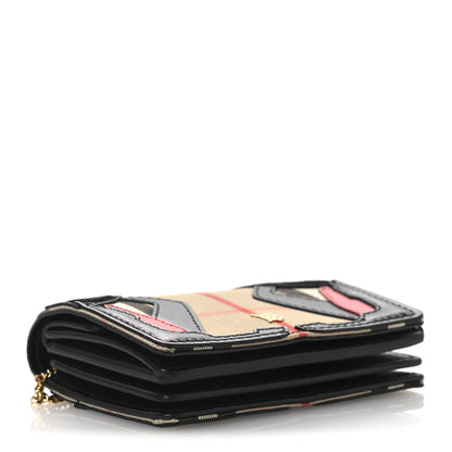 Burberry Calfskin Suede Vintage Check Jessie TB Card Case with Chain 4 of 12
