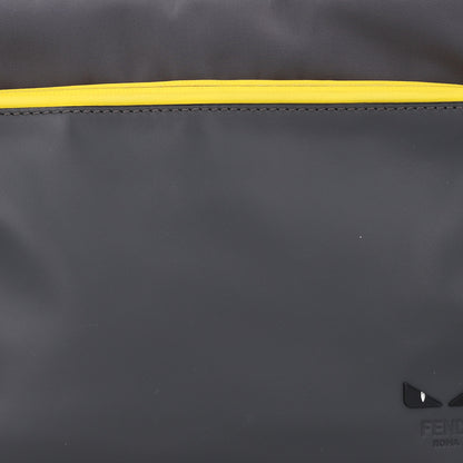 Fendi Nylon Vitello Century Opaco Mini Bug Eyes Flat Messenger  Mud Asfalto Sole 8 of 10